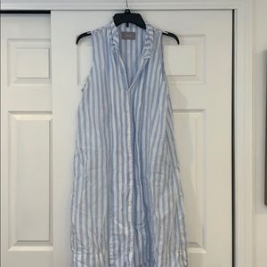 Everlane linen blue stripe dress 12